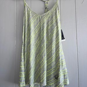 Fox grey and green diagonal striped tank